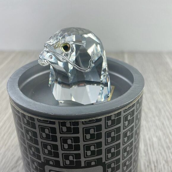 Swarovski Clear Swarovski Figurine: 013829 Chiseled Falcon Head Glass Eye Small - Picture 4 of 11